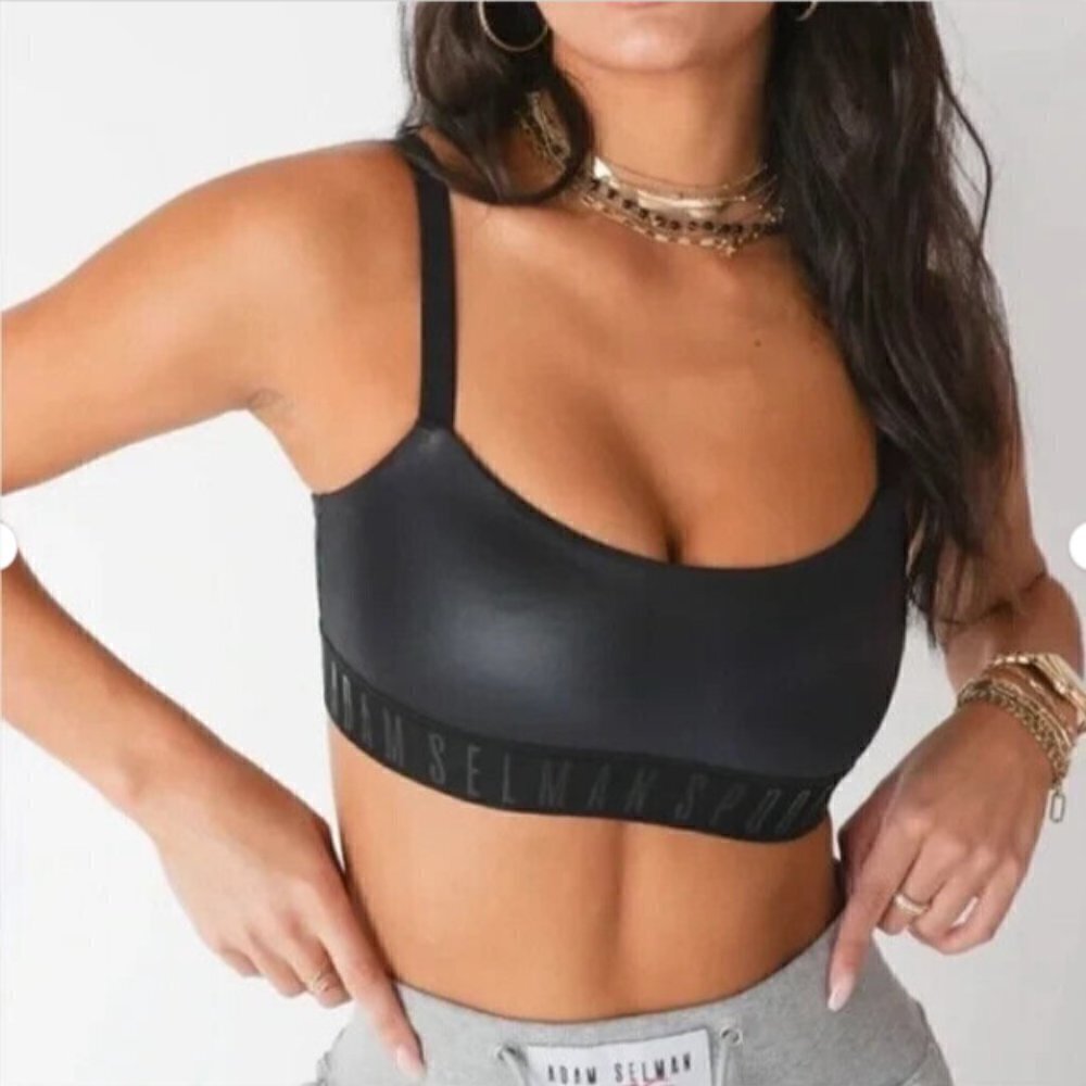 Adam Selman Branded Band Bra Sports, Lounge $85 size XS‎